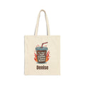 Personalized iced coffee and spicy books canvas tote bag with custom name