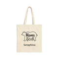 Personalized Mama Bear canvas tote bag with bear design and custom name